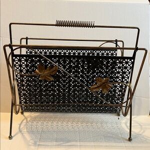 Mid century Black and Gold Magazine Holder